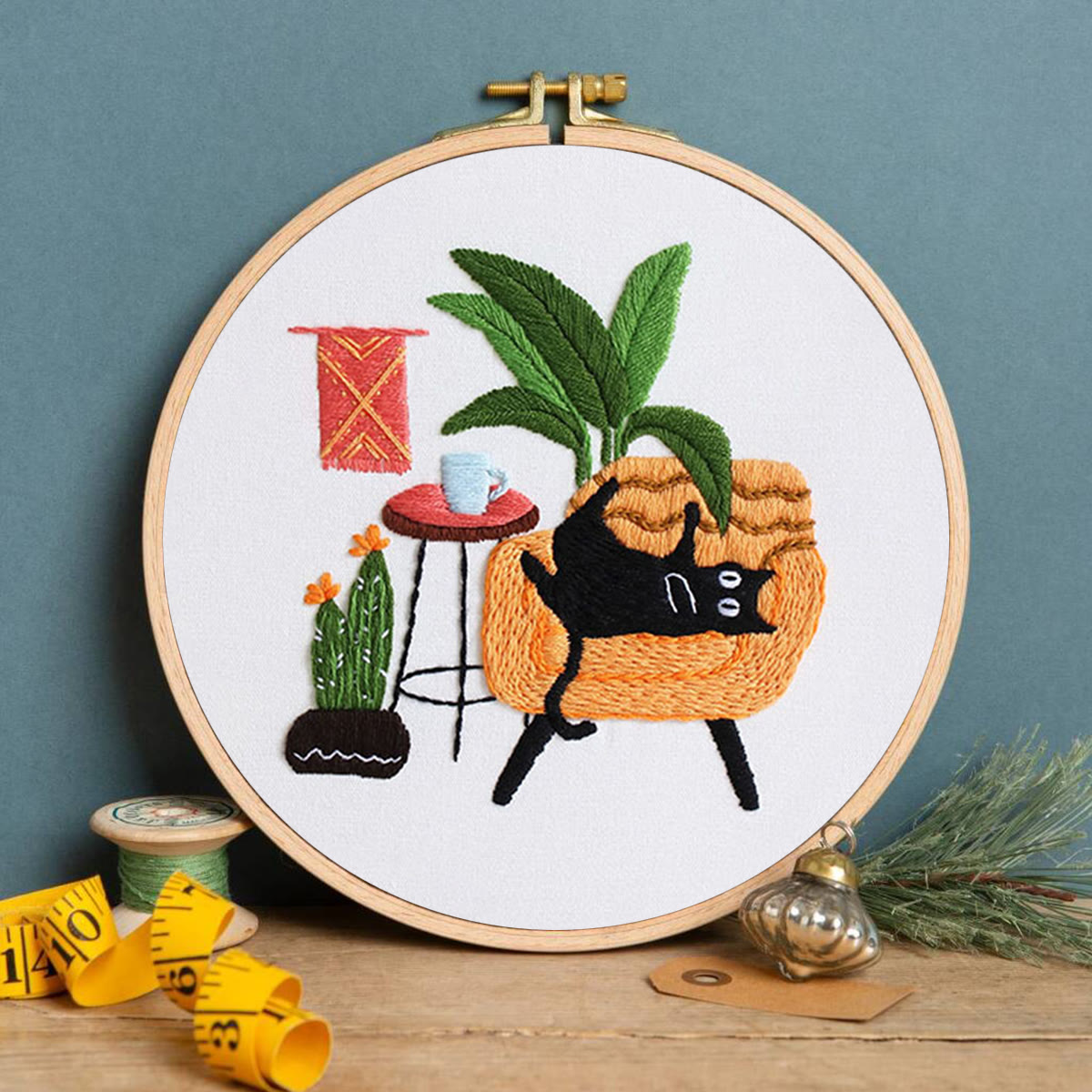 Rubbyoo Embroidery Kit -  Lazy Cat On The Sofa - image 3