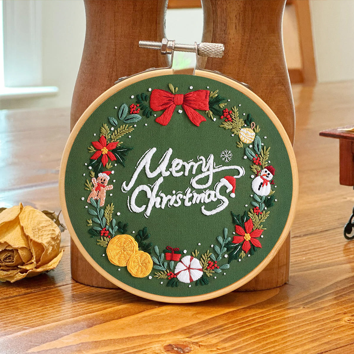 Rubbyoo Embroidery Kit-Snowman Gingerbread Man Wreath  - image 7