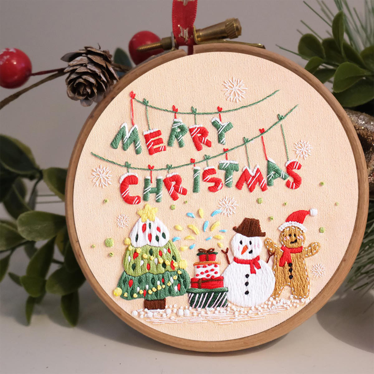 Rubbyoo Embroidery Kit-Snowman Gingerbread Man Christmas Tree - image 2