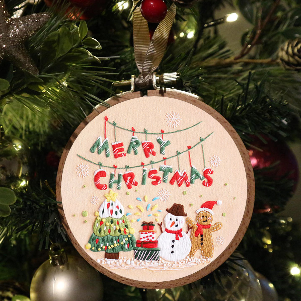 Rubbyoo Embroidery Kit-Snowman Gingerbread Man Christmas Tree - image 4