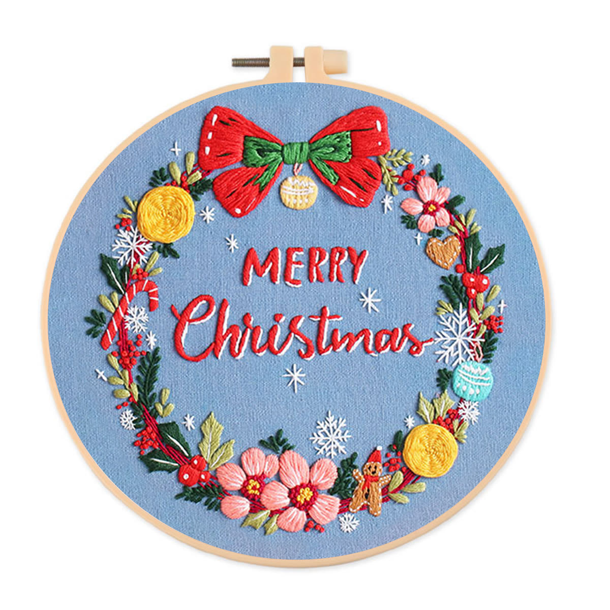 Rubbyoo Embroidery Kit-Christmas Wreath - Blue - image 1