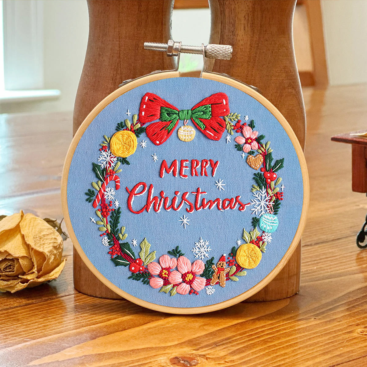 Rubbyoo Embroidery Kit-Christmas Wreath - Blue - image 7