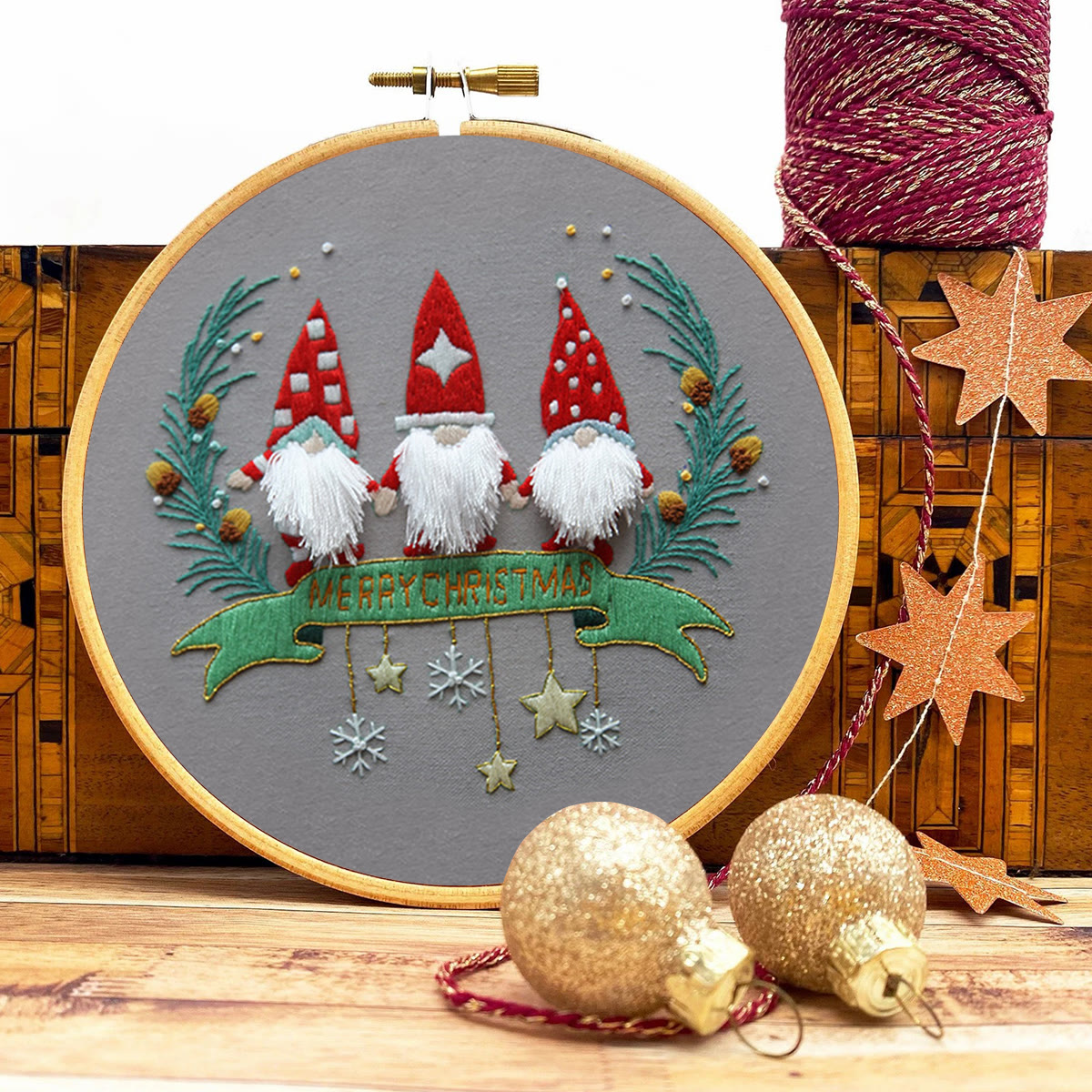 Rubbyoo Embroidery Kit-Three Santa Claus  - image 9