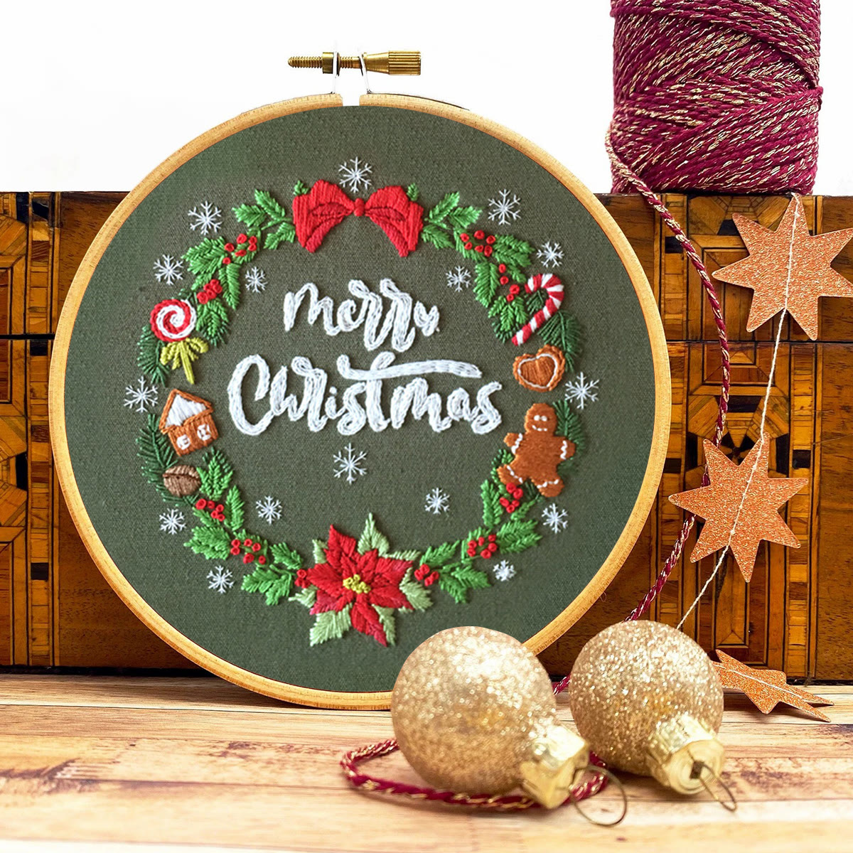 Rubbyoo Embroidery Kit- Xmas Wreath - image 9