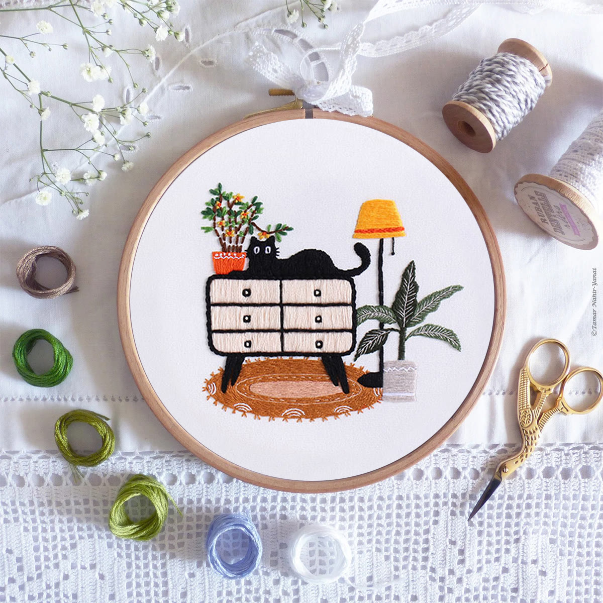 Rubbyoo Embroidery Kit-  Cat On Cupboard - image 8