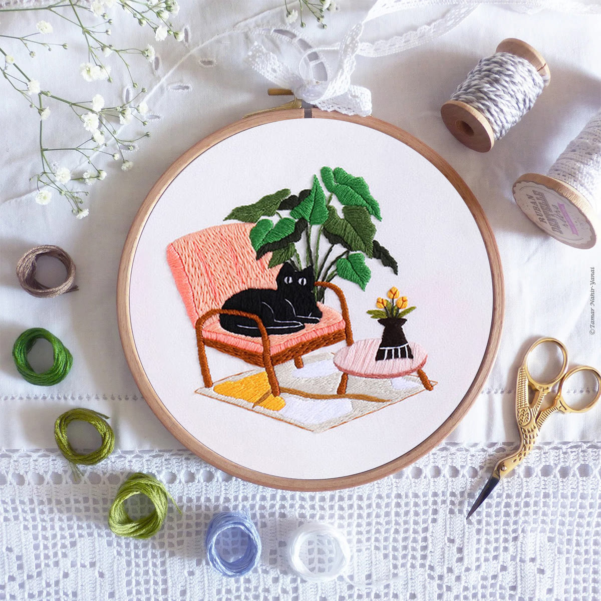 Rubbyoo Embroidery Kit-  Cat On Chair - image 8