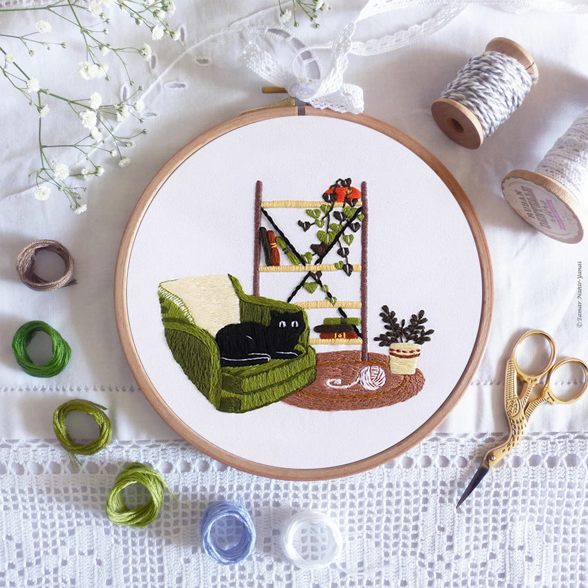 Rubbyoo Embroidery Kit- Cat On Sofa - image 8