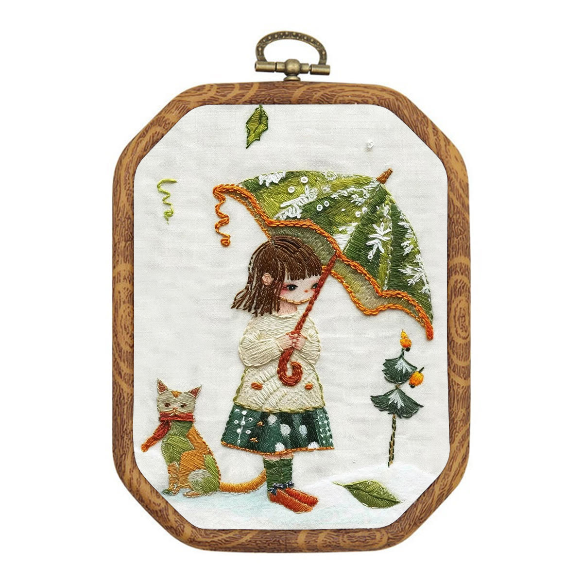 Rubbyoo Embroidery Kit-  Umbrella Holding Girl - image 1