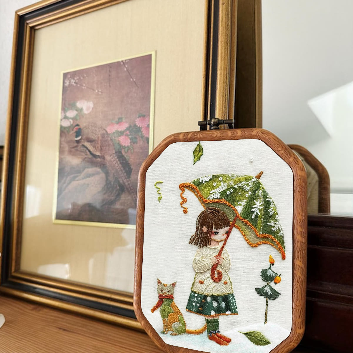 Rubbyoo Embroidery Kit-  Umbrella Holding Girl - image 3