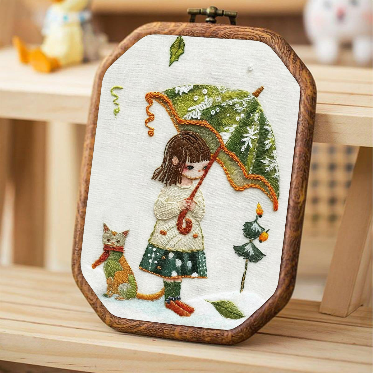 Rubbyoo Embroidery Kit-  Umbrella Holding Girl - image 4