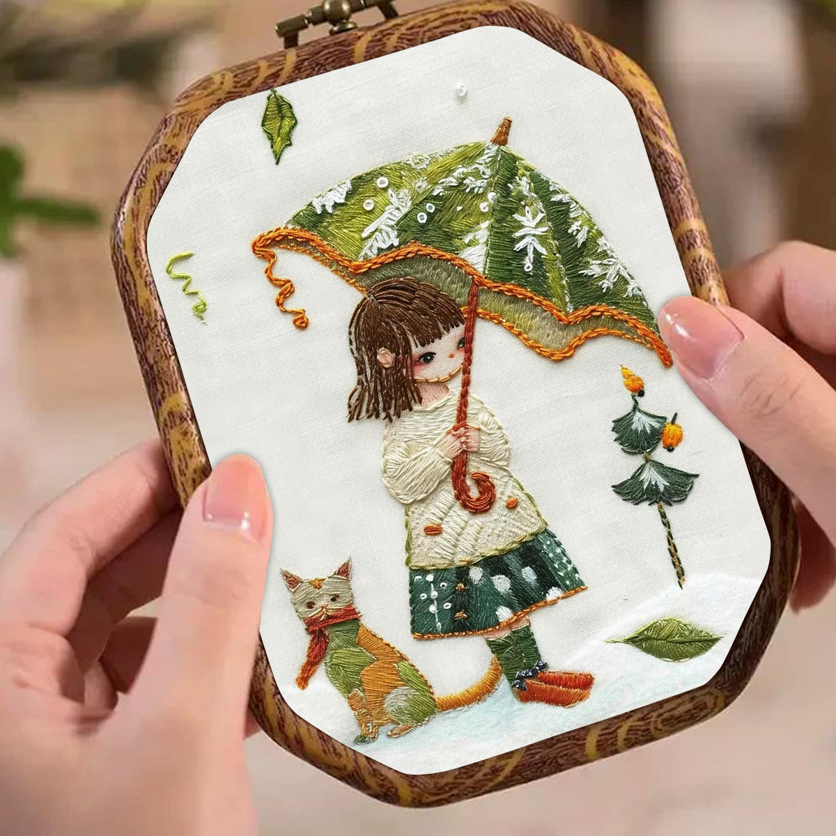 Rubbyoo Embroidery Kit-  Umbrella Holding Girl - image 5