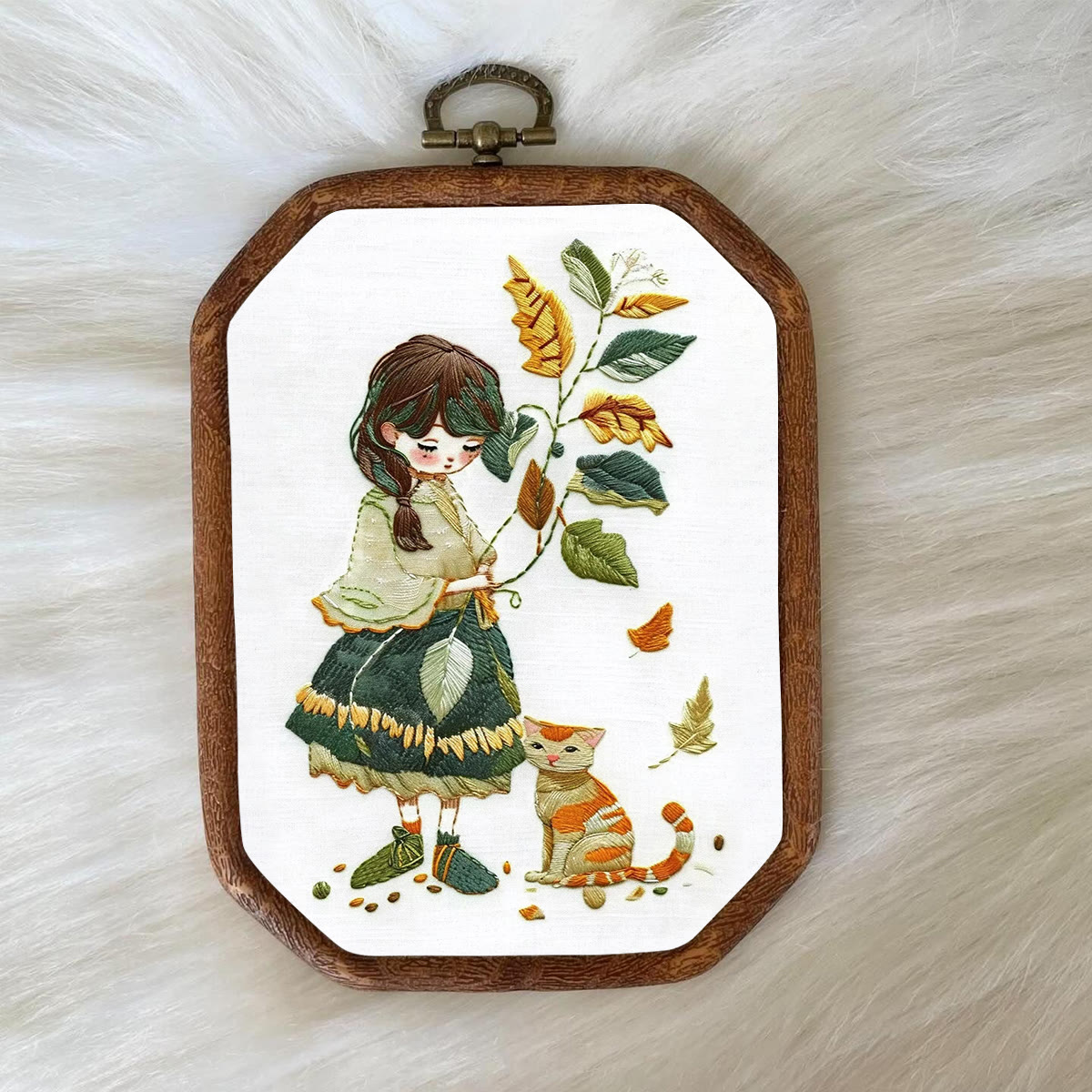 Rubbyoo Embroidery Kit- Leaves Holding Girl - image 8