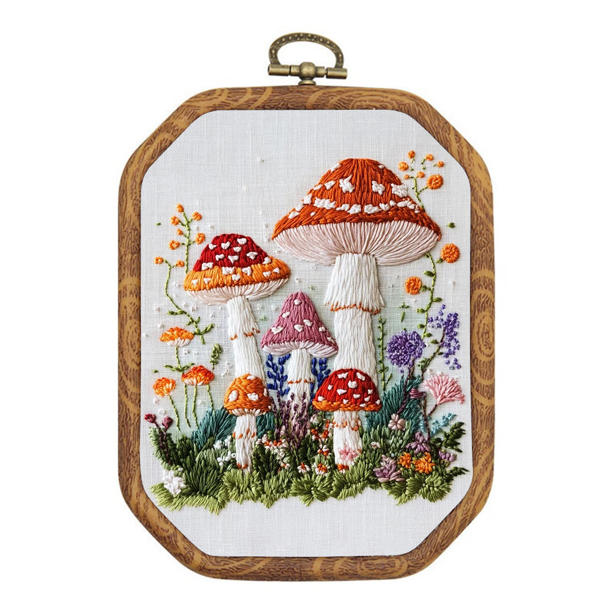 Rubbyoo Embroidery Kit- Mushroom Plant - 20*15cm - image 1