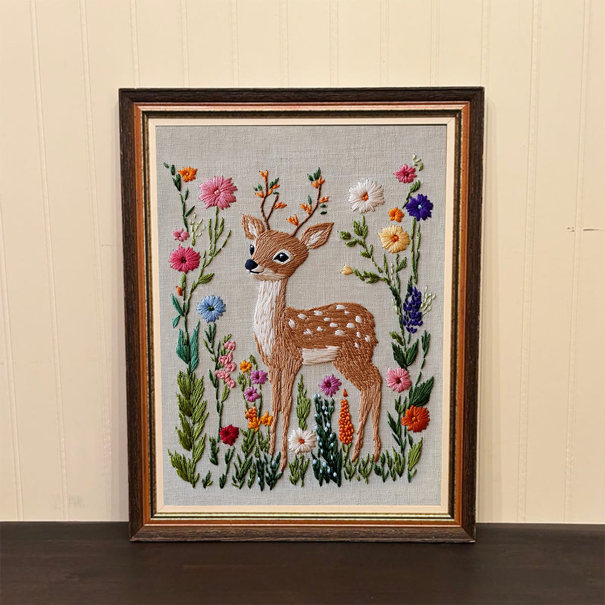 Rubbyoo Embroidery Kit-  Flowers Deer - image 3