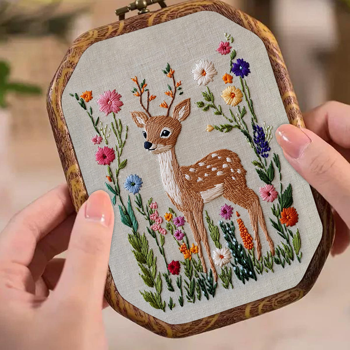 Rubbyoo Embroidery Kit-  Flowers Deer - image 5