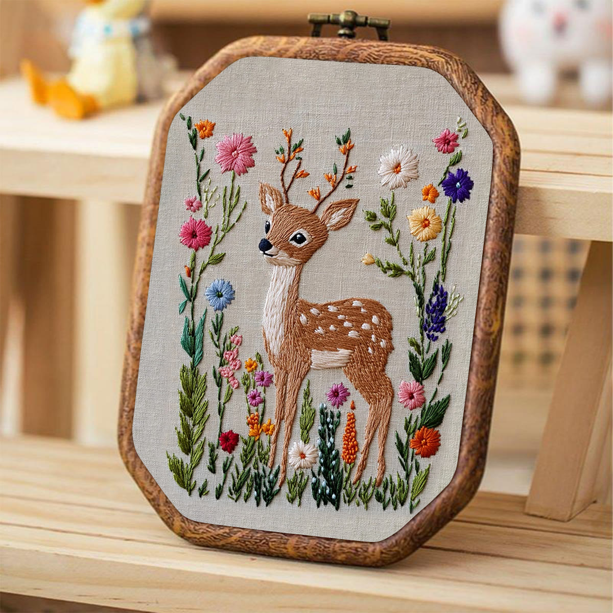 Rubbyoo Embroidery Kit-  Flowers Deer - image 4