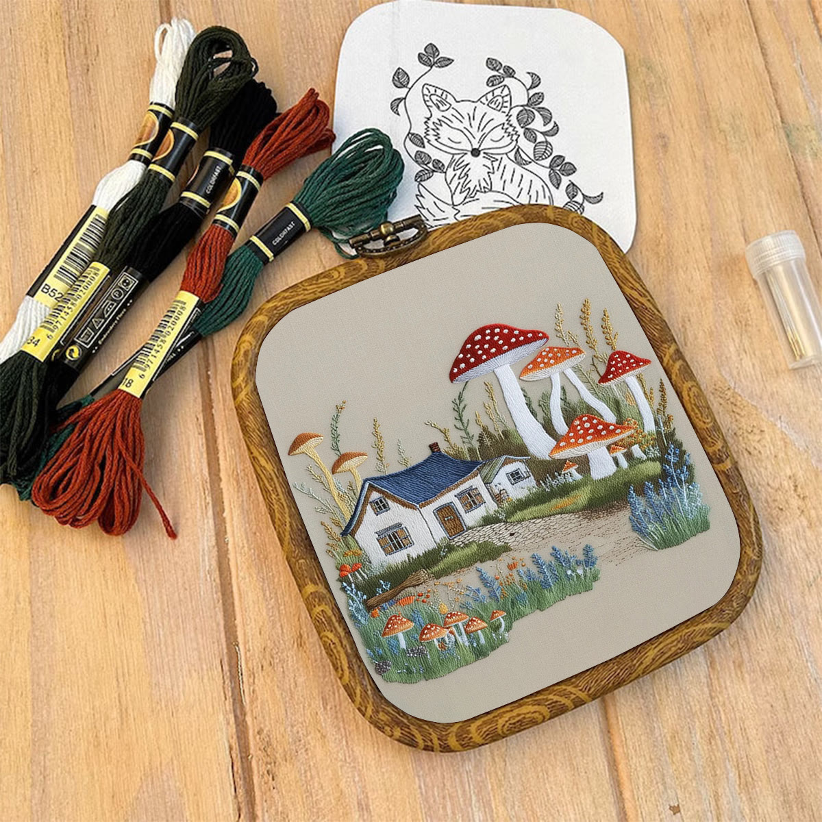 Rubbyoo Embroidery Kit-  Mushroom Village - image 9