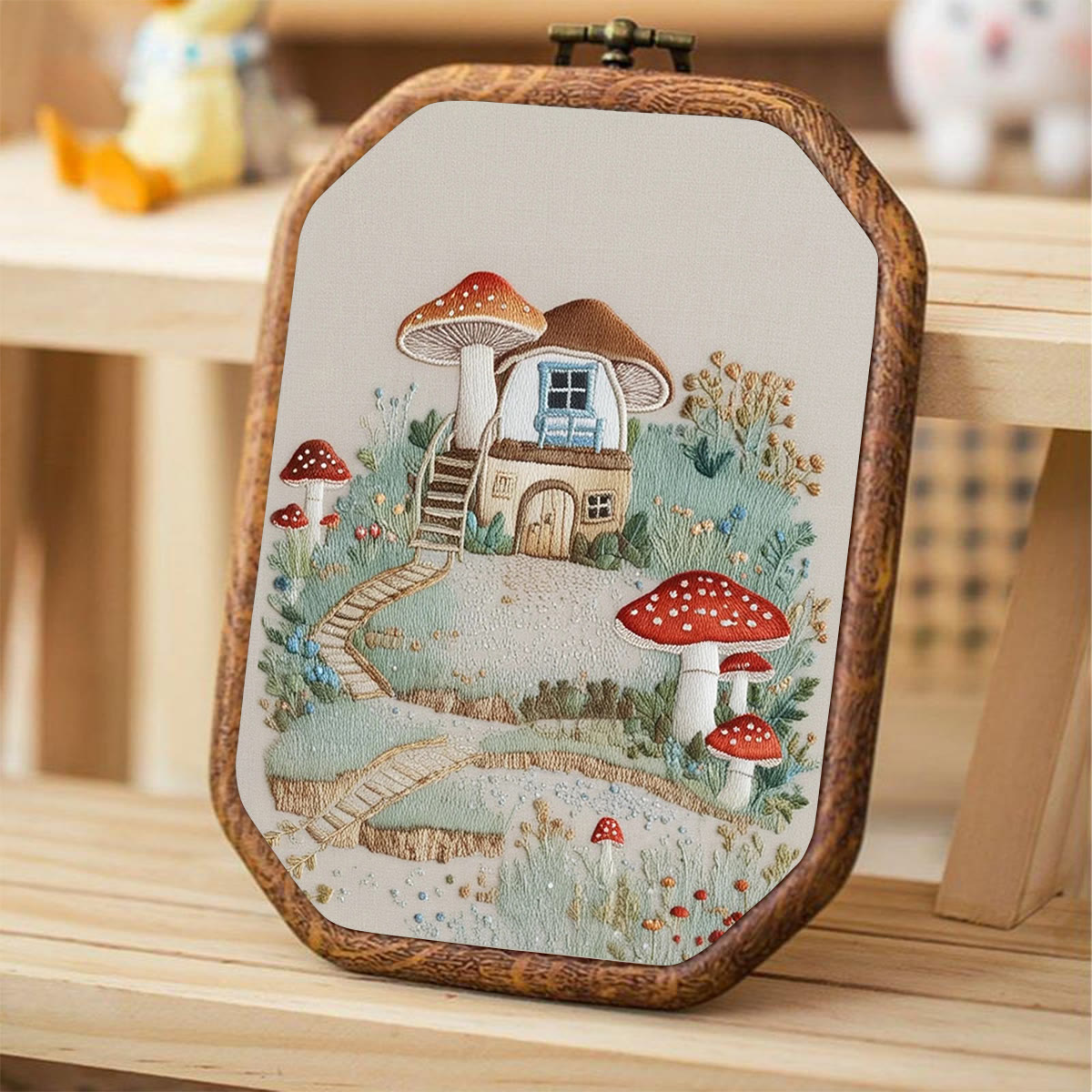 Rubbyoo Embroidery Kit-  Mushroom House Path - image 4