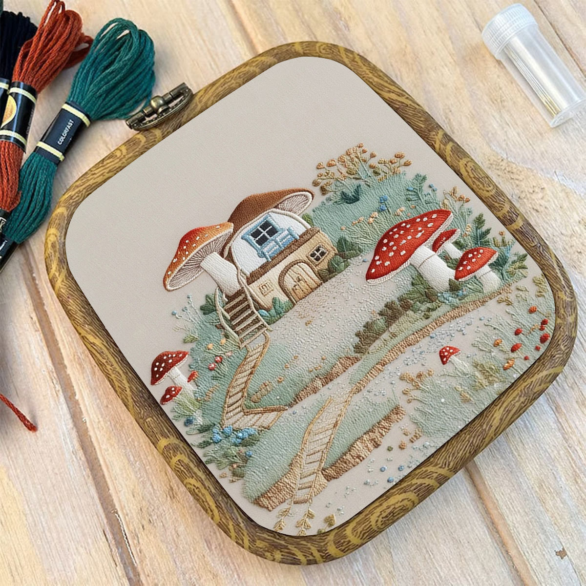 Rubbyoo Embroidery Kit-  Mushroom House Path - image 10