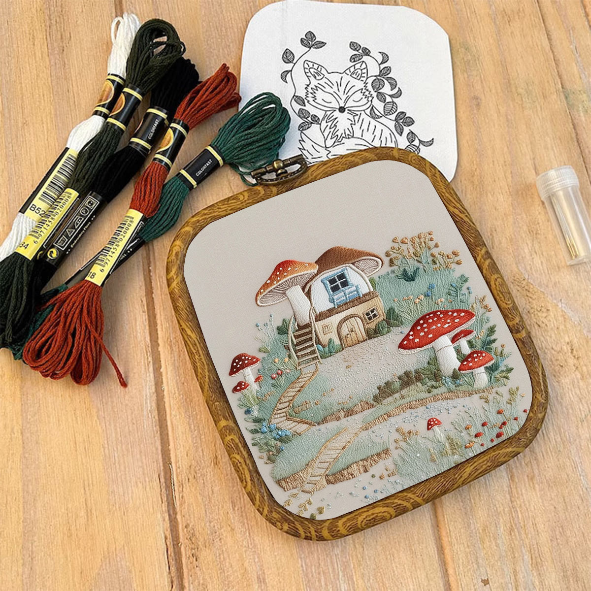 Rubbyoo Embroidery Kit-  Mushroom House Path - image 9