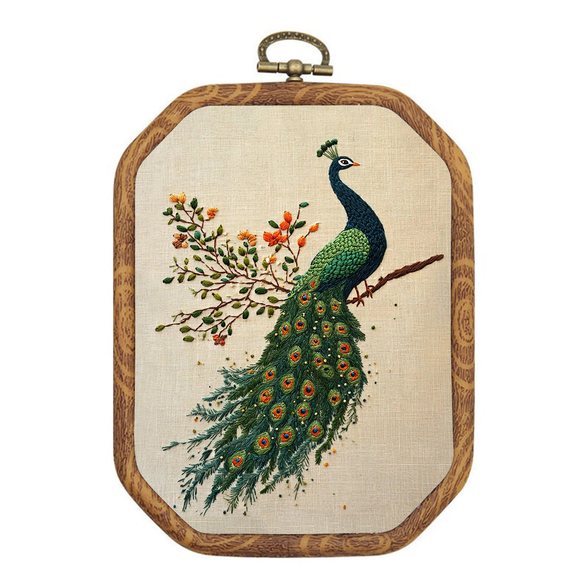 Rubbyoo Embroidery Kit-  Flower Branch Peacock - image 1