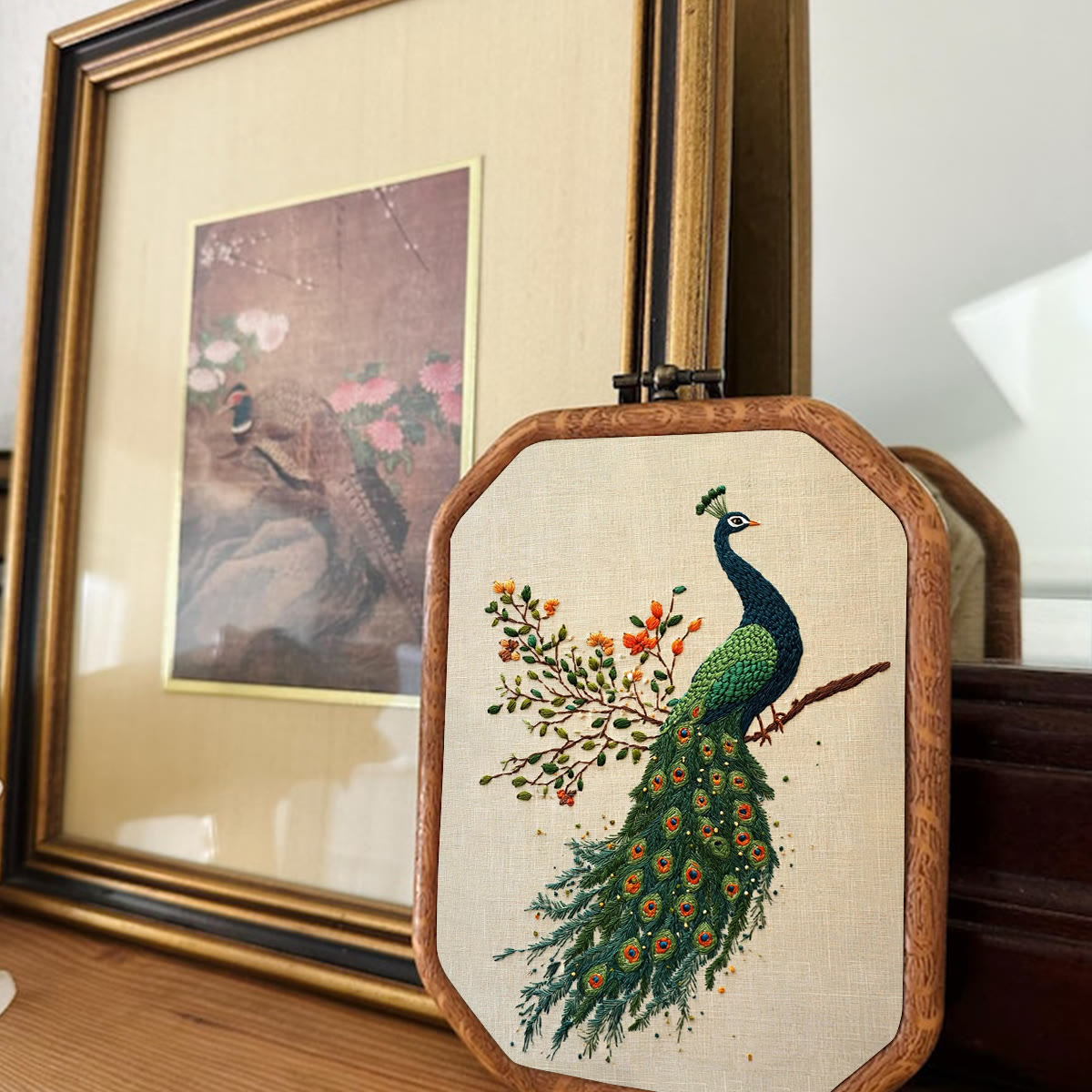 Rubbyoo Embroidery Kit-  Flower Branch Peacock - image 2