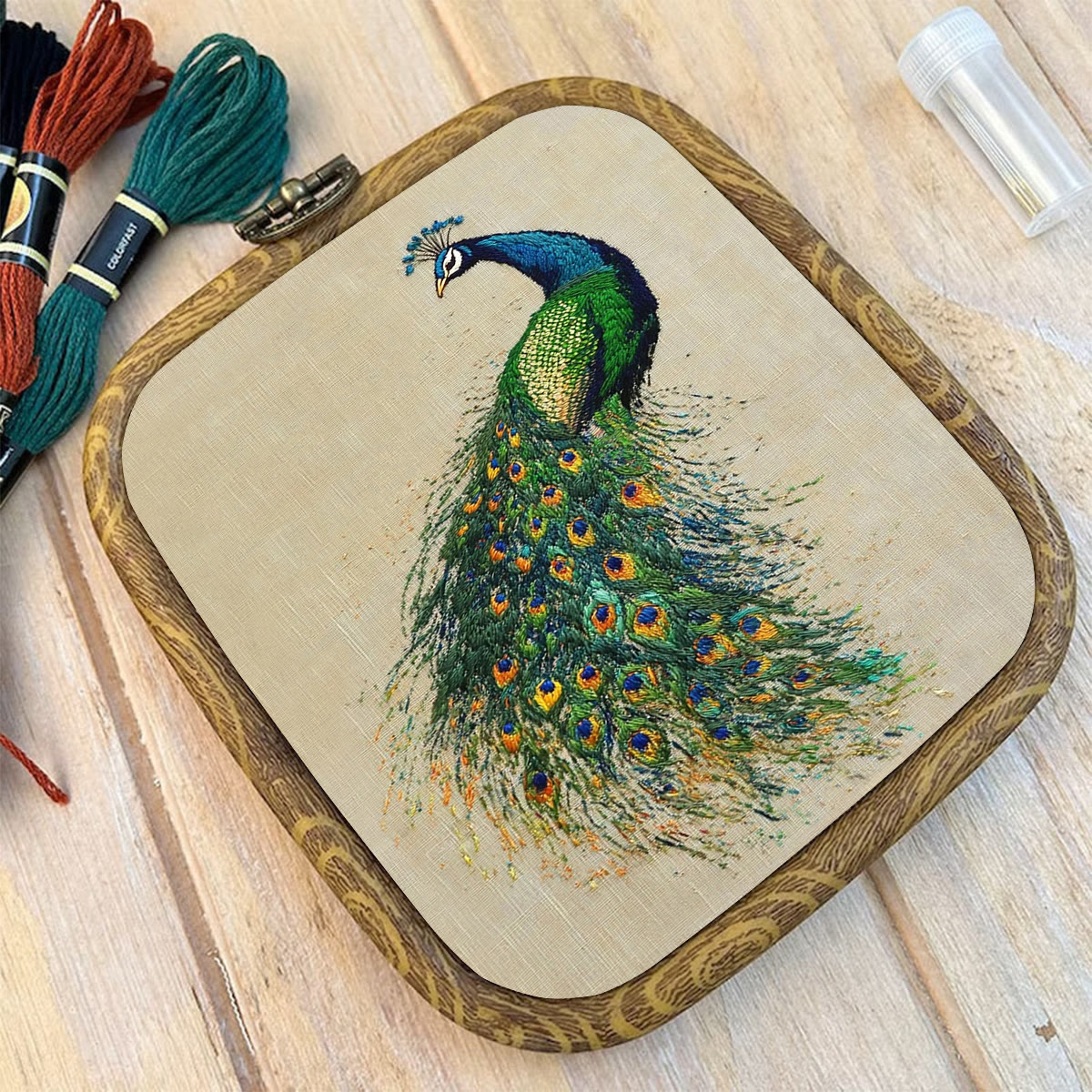 Rubbyoo Embroidery Kit-   Beautiful Tail Peacock - image 10