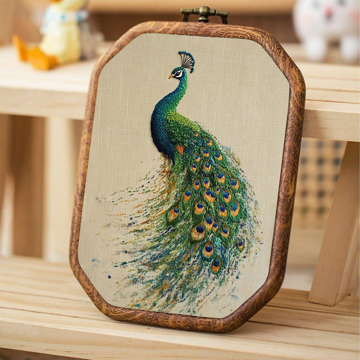 Rubbyoo Embroidery Kit-   Beautiful Tail Peacock 2 - image 4