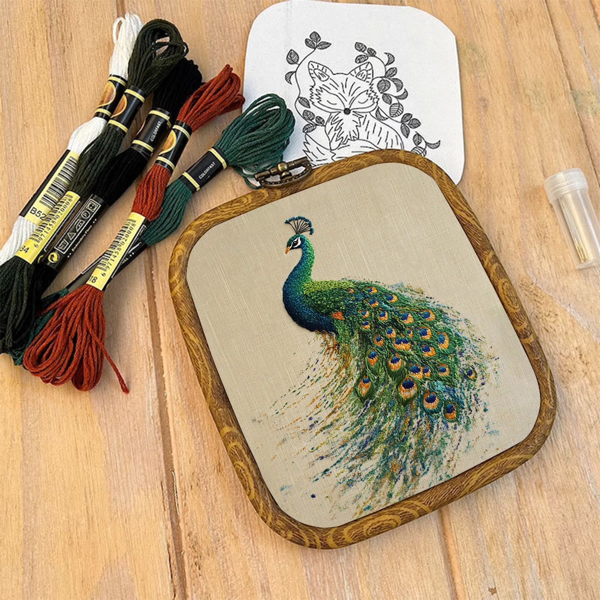 Rubbyoo Embroidery Kit-   Beautiful Tail Peacock 2 - image 9