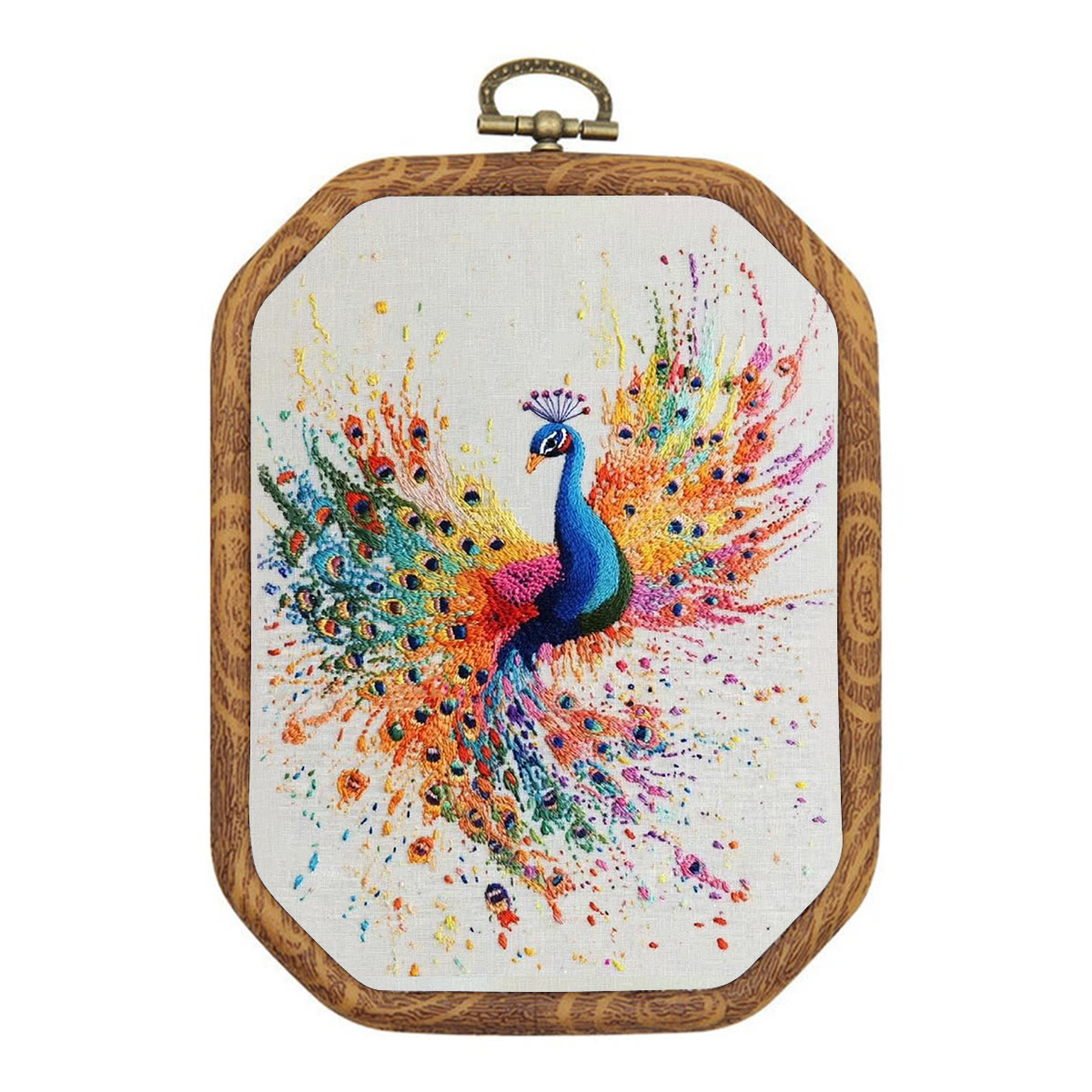 Rubbyoo Embroidery Kit-  Colorful Wings Peacock - image 1