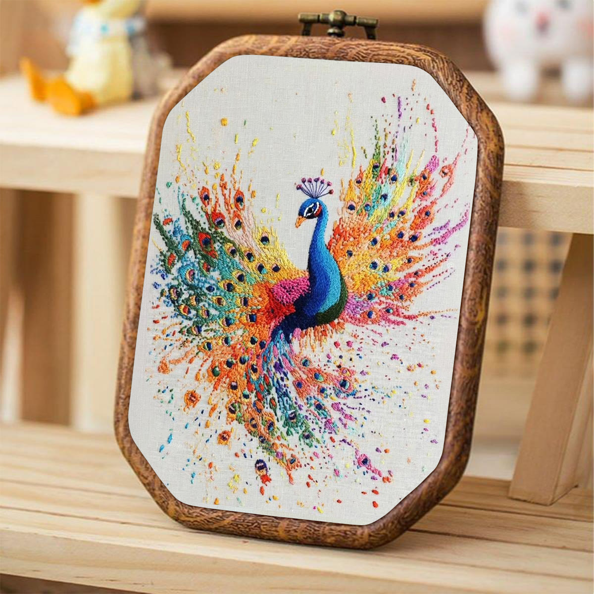 Rubbyoo Embroidery Kit-  Colorful Wings Peacock - image 4