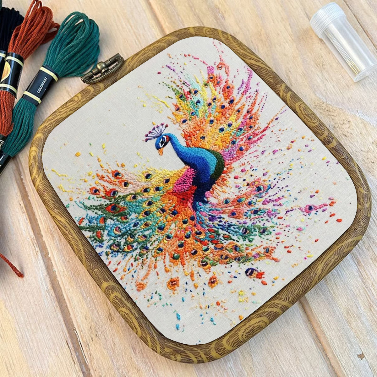 Rubbyoo Embroidery Kit-  Colorful Wings Peacock - image 10