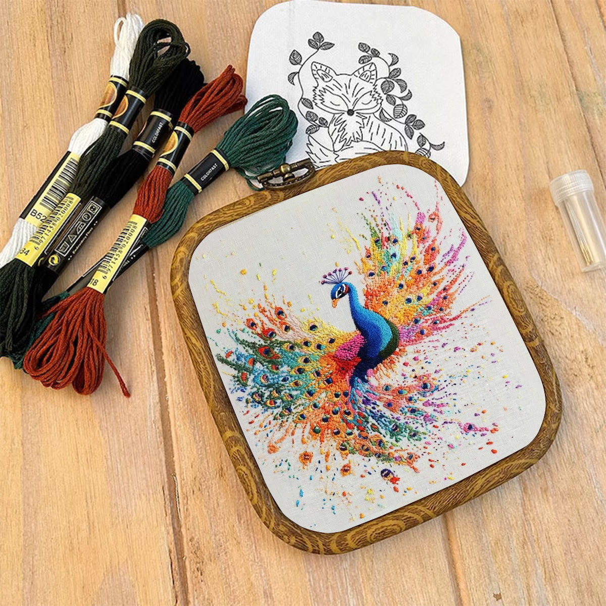 Rubbyoo Embroidery Kit-  Colorful Wings Peacock - image 9