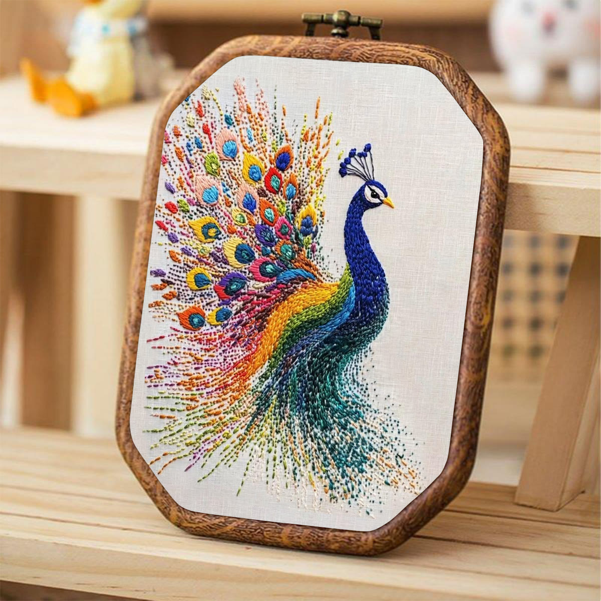 Rubbyoo Embroidery Kit-  Colorful Tail Peacock - image 5