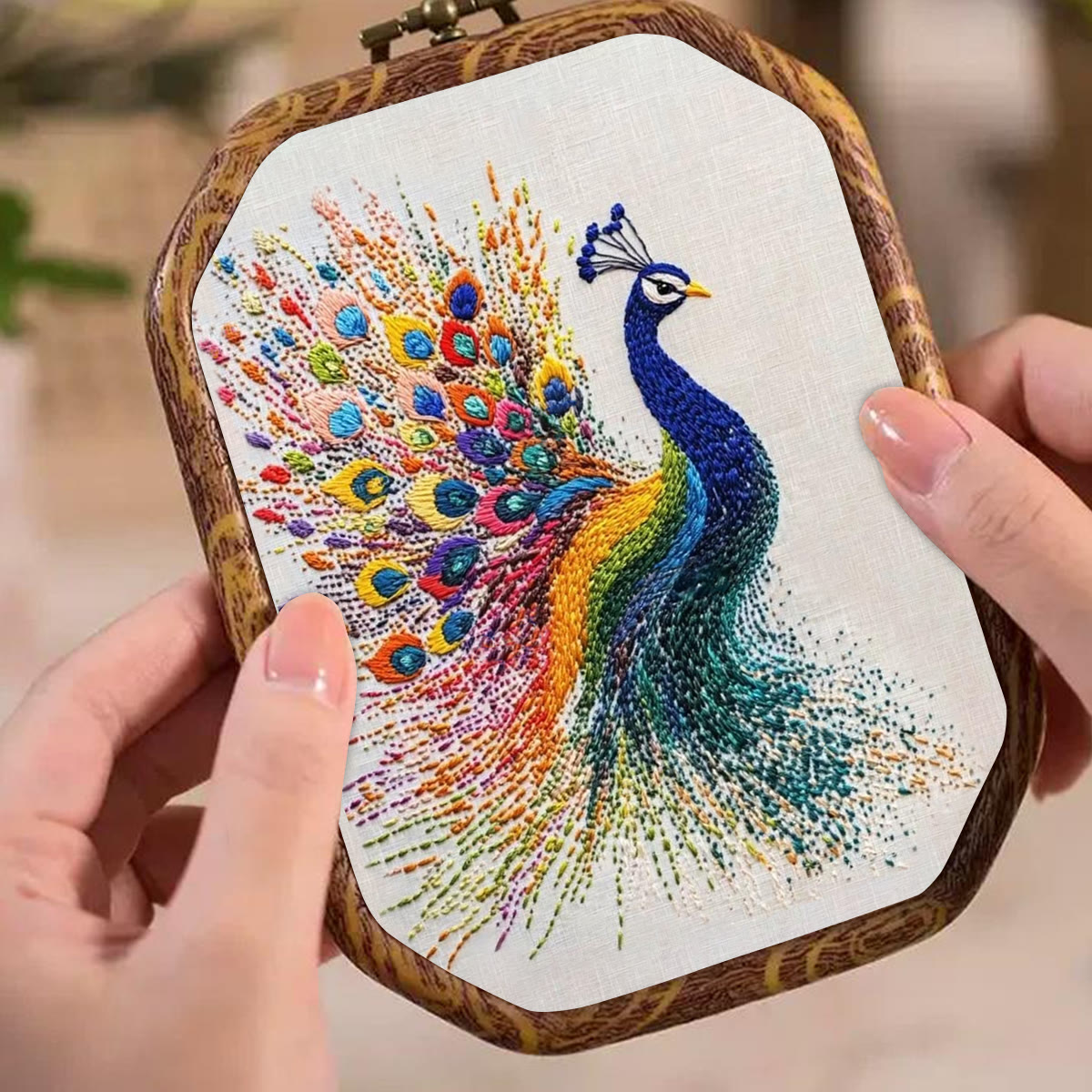 Rubbyoo Embroidery Kit-  Colorful Tail Peacock - image 4