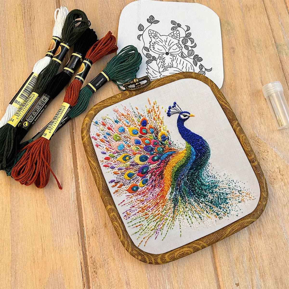 Rubbyoo Embroidery Kit-  Colorful Tail Peacock - image 10