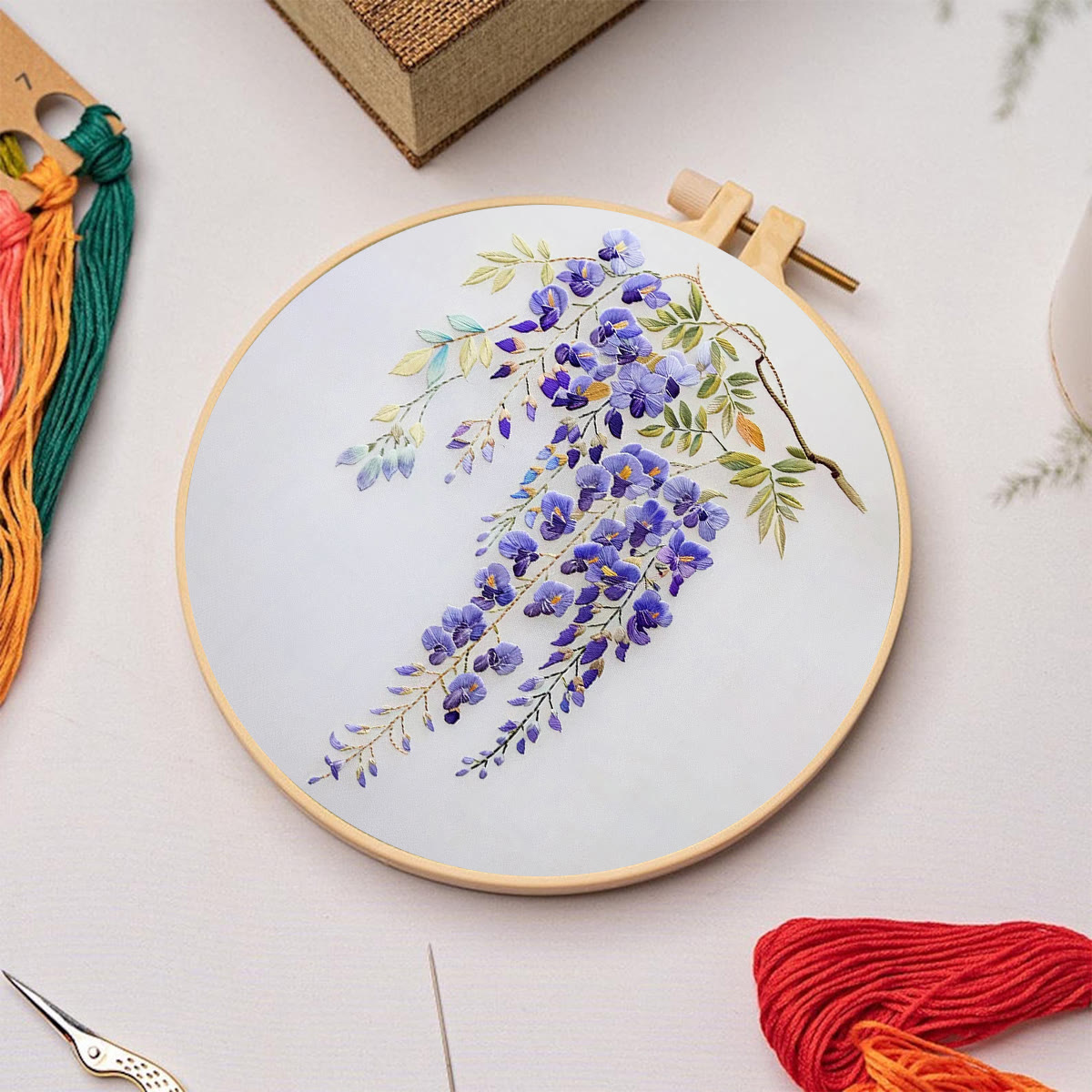 Rubbyoo Embroidery Kit-   Wisteria Flower - image 4