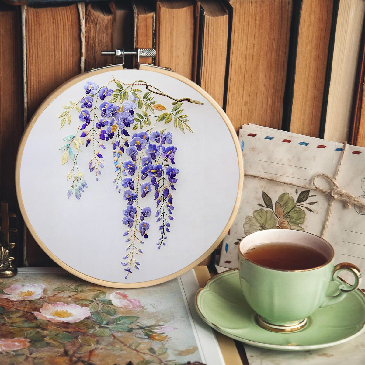 Rubbyoo Embroidery Kit-   Wisteria Flower - image 6