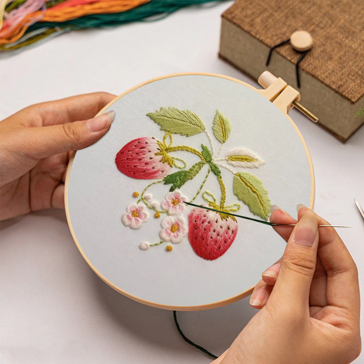 Rubbyoo Embroidery Kit-  Strawberry Blossoms - image 2