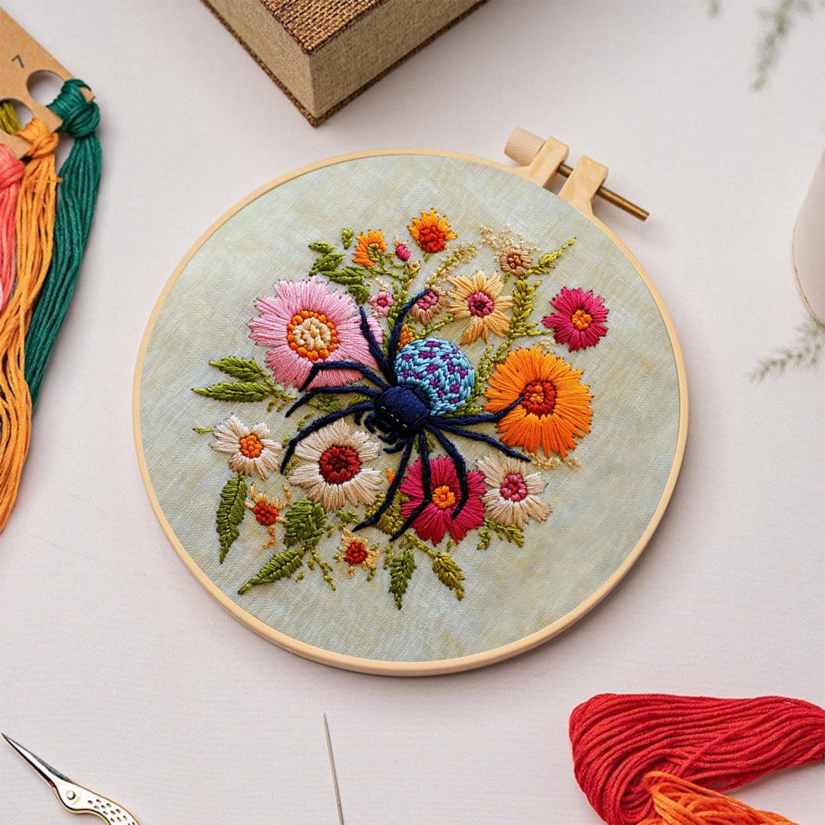 Rubbyoo Embroidery Kit-  Insects Spring Flowers - image 3