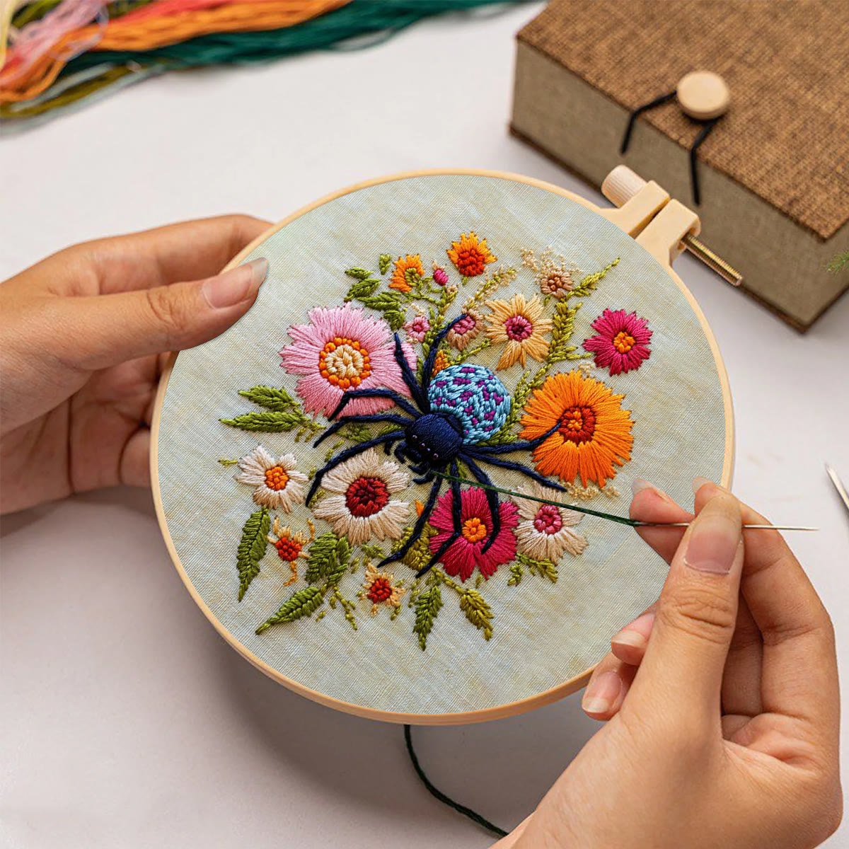 Rubbyoo Embroidery Kit-  Insects Spring Flowers - image 2