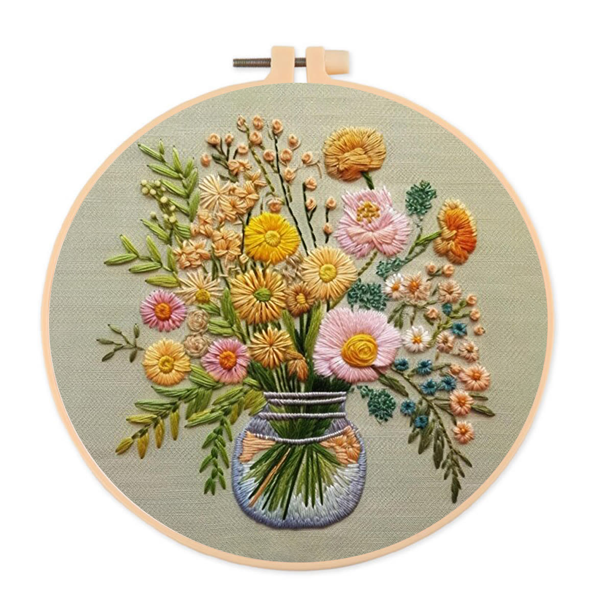 Rubbyoo Embroidery Kit-A Vase Of Flowers