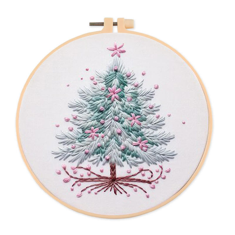 Rubbyoo Embroidery Kit- Pink Christmas Tree - image 1