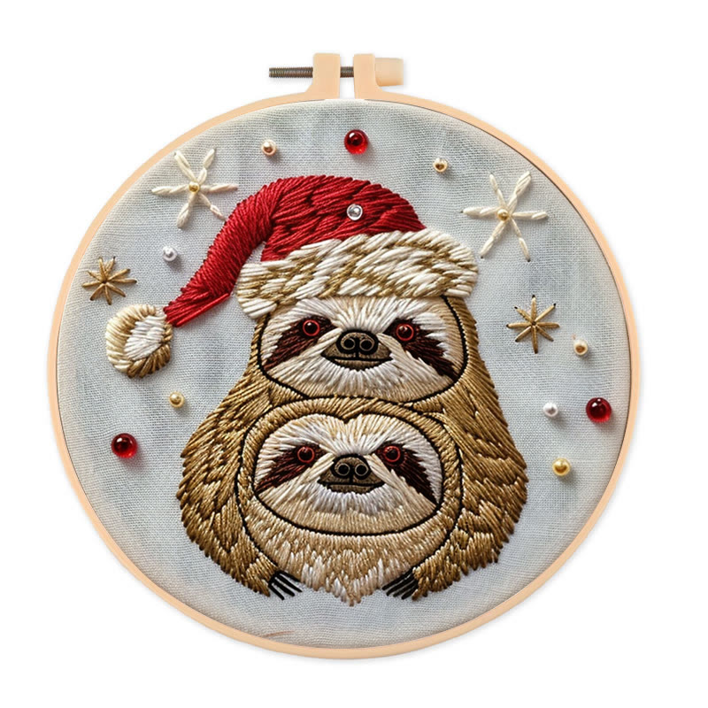 Rubbyoo Embroidery Kit-  Christmas Sloth - image 1