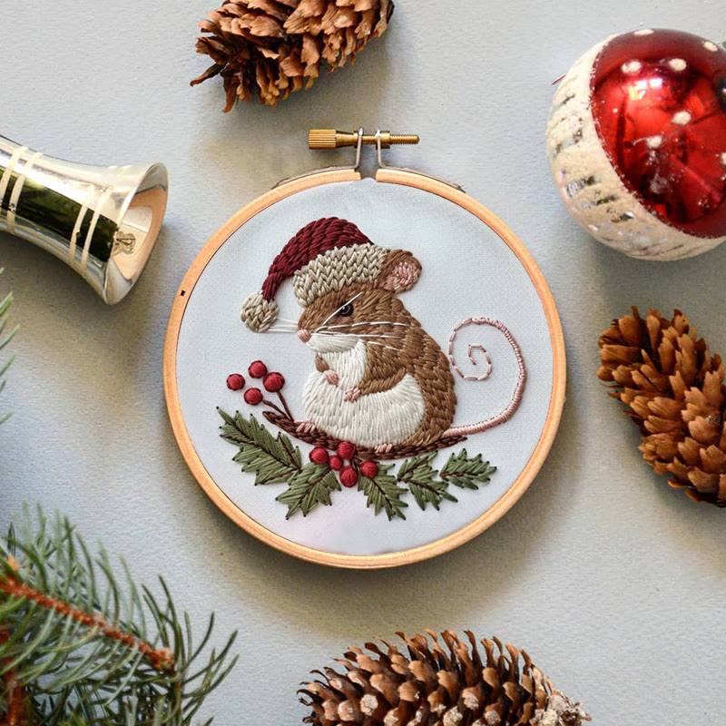 Rubbyoo Embroidery Kit-  Cute Mouse On A Branch - image 8