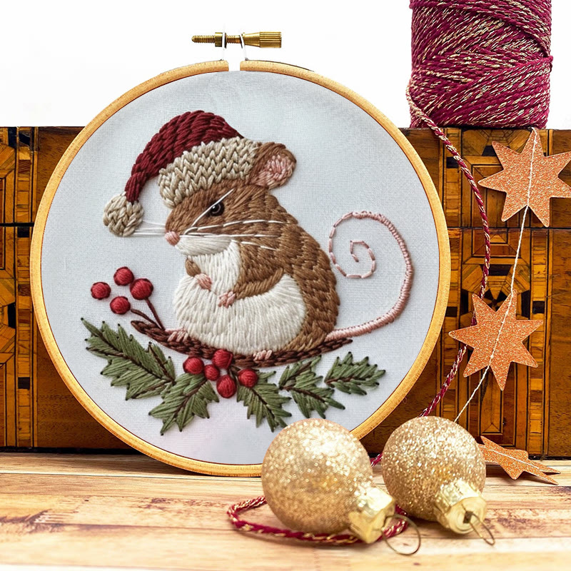 Rubbyoo Embroidery Kit-  Cute Mouse On A Branch - image 9