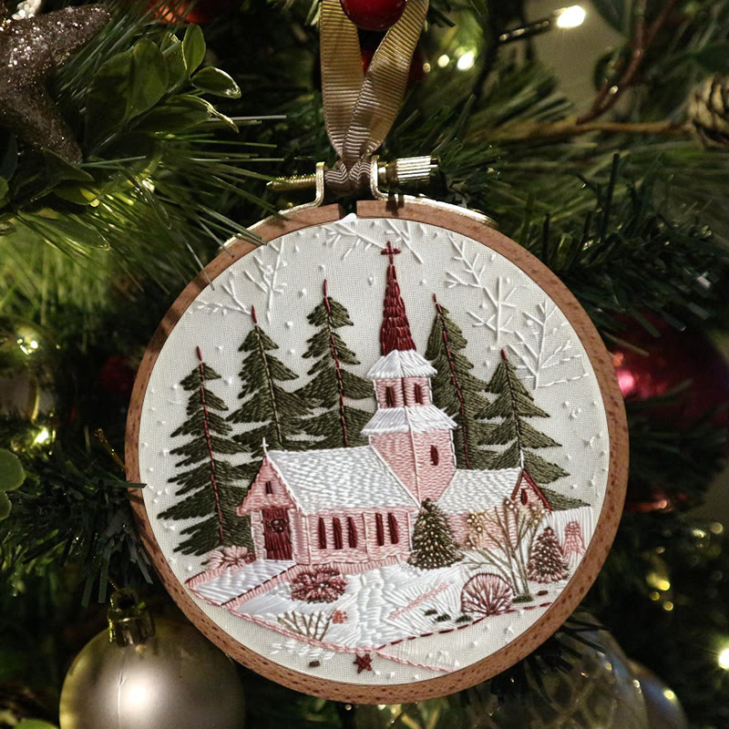 Rubbyoo Embroidery Kit-  Winter Church - image 6