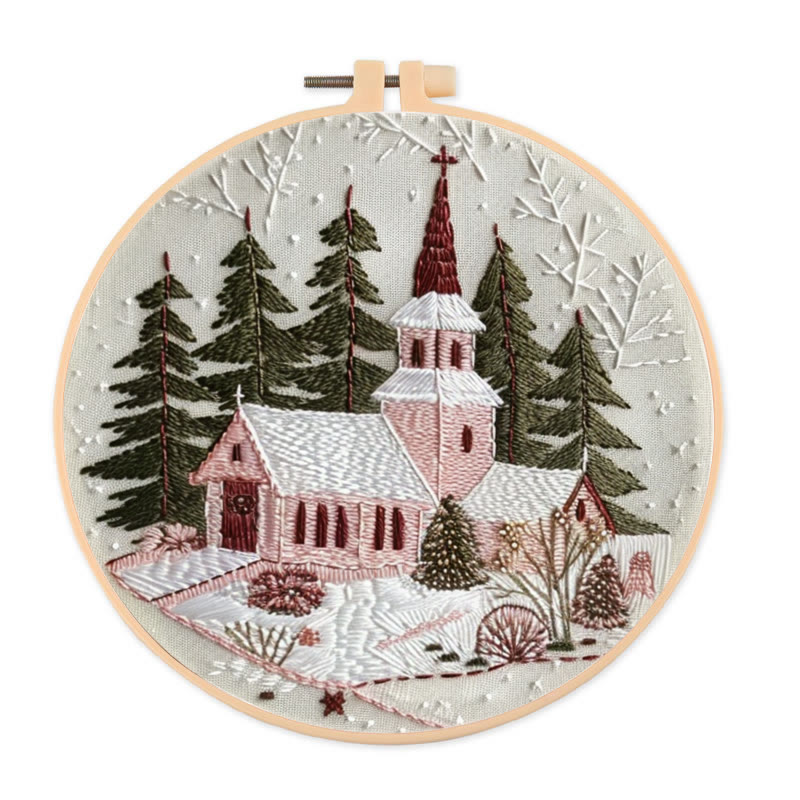 Rubbyoo Embroidery Kit-  Winter Church - image 1