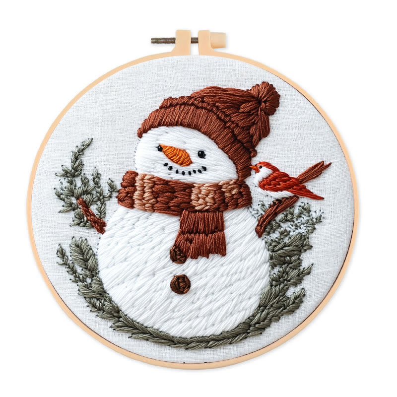 Rubbyoo Embroidery Kit- Snowman With Bird - image 1