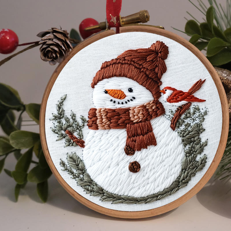 Rubbyoo Embroidery Kit- Snowman With Bird - image 3